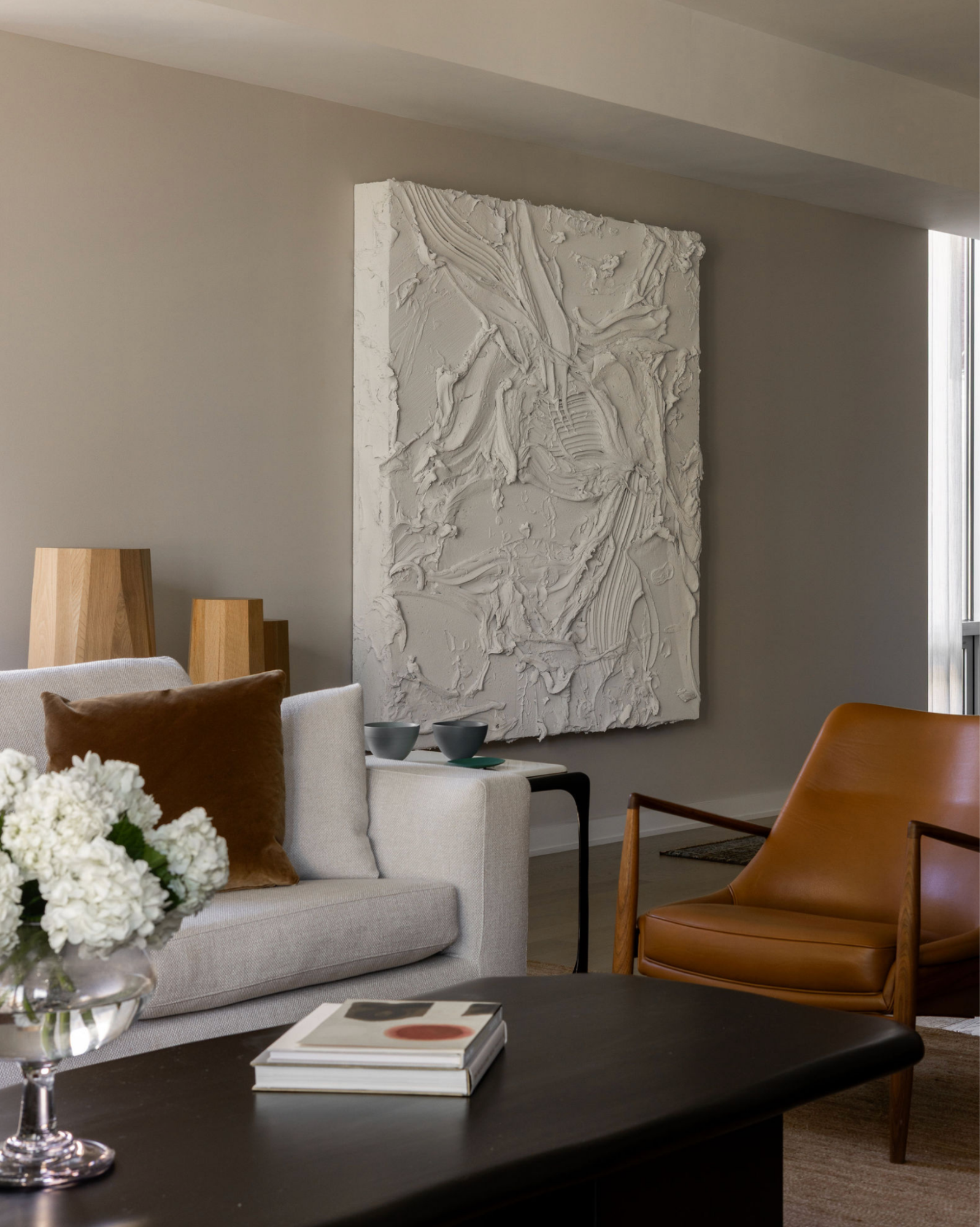 Commissioned Art by Jason Martin in Georgetown Washing DC Condo.  Lisson Gallery help facilitate the commission.