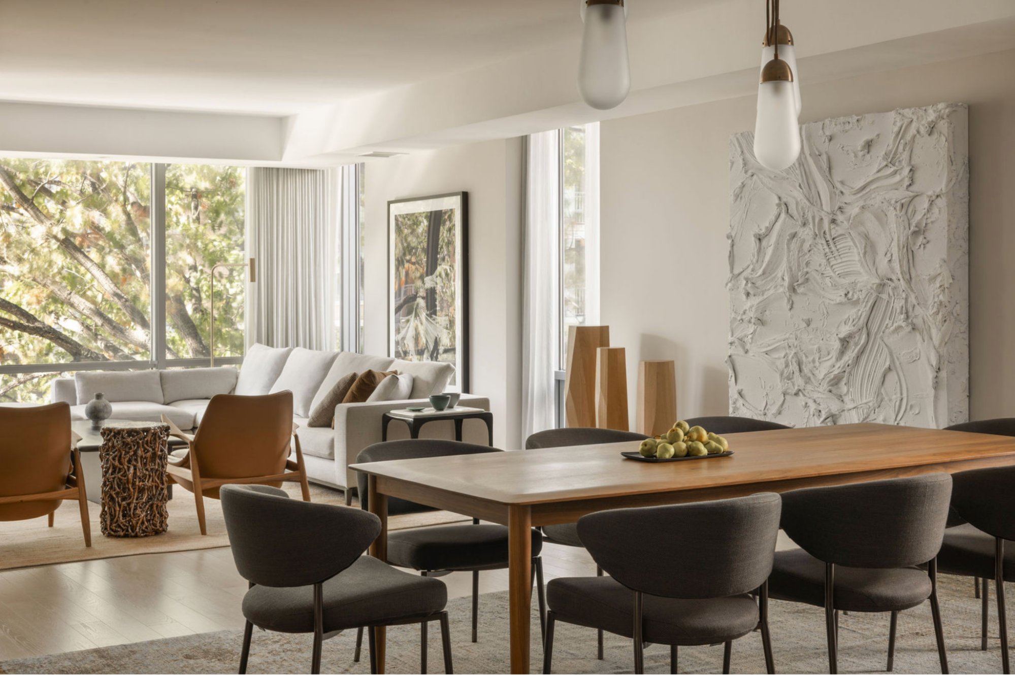 Dining Room view of commissioned painting by Jason Martin in Georgetown DC condo